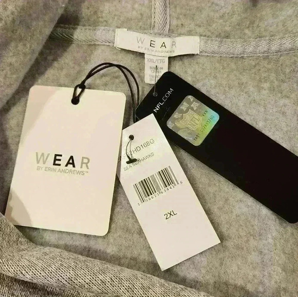 Seattle Seahawks WEAR by Erin Andrews Women's Tea Full-Zip Hoodie Heather Gray - Picture 6 of 11